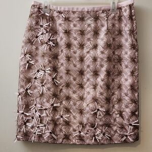 Etcetera10 Pink Pencil Skirt W/Metallic Overlay Elegant Event Artsy Sophisticate